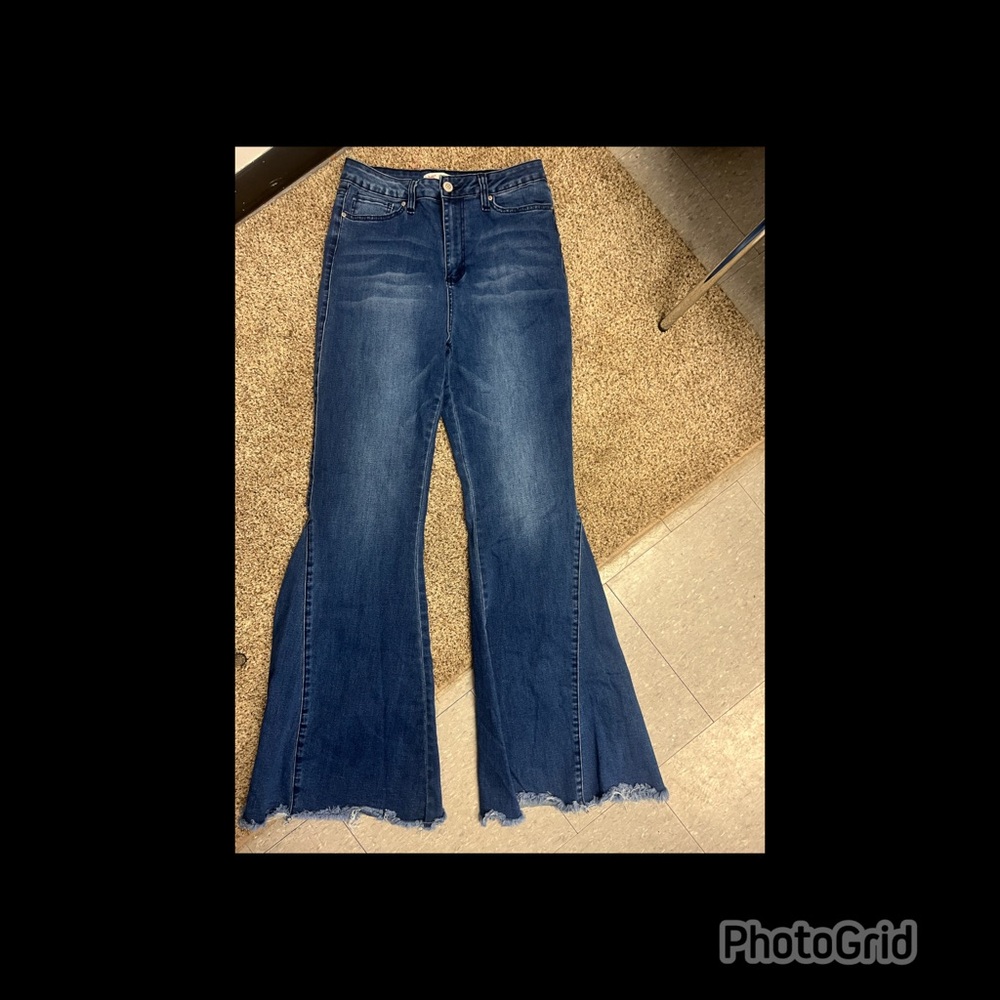 Flared Blue Denim Jeans
